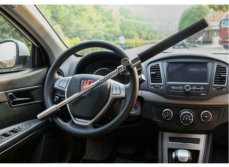 New Car Steering Wheel Multifunctional Adjustable Telescopic Security Anti-theft Thickened Window-breaking Metal_autovado.com
