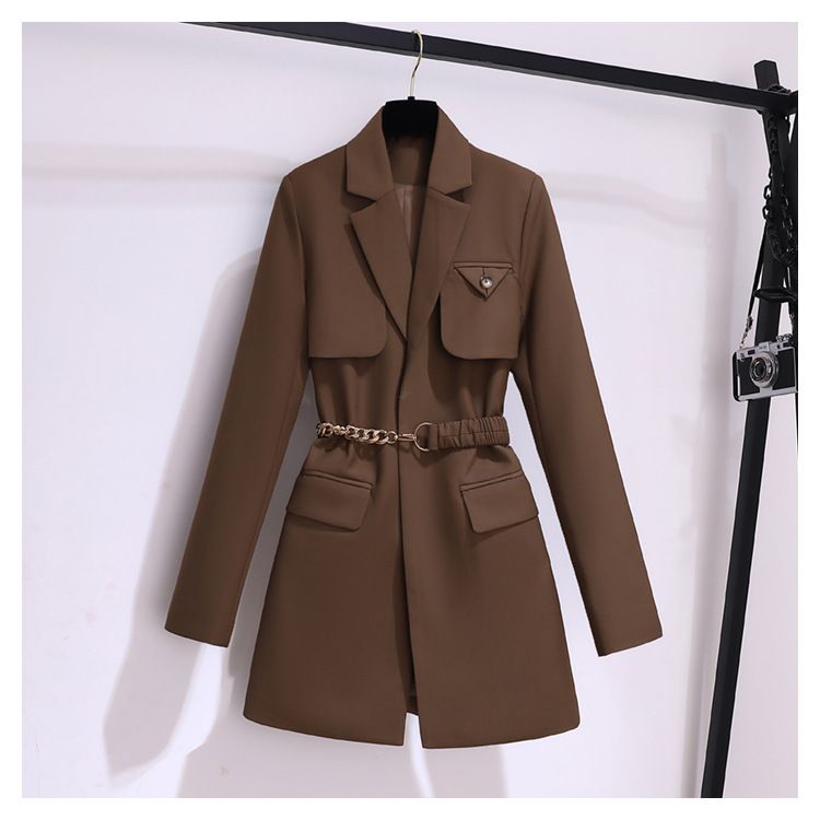Spring And Autumn Windbreaker Women's New Top Korean Style Chic Coffee Colored Small Suit Jacket For Women Spring And Autumn High-end Suit For Women_autovado.com
