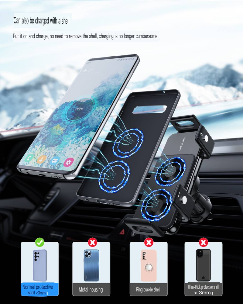 New CE certified ZfoldFlip car wireless charger suitable for Samsung folding screen mobile phone holder_autovado.com