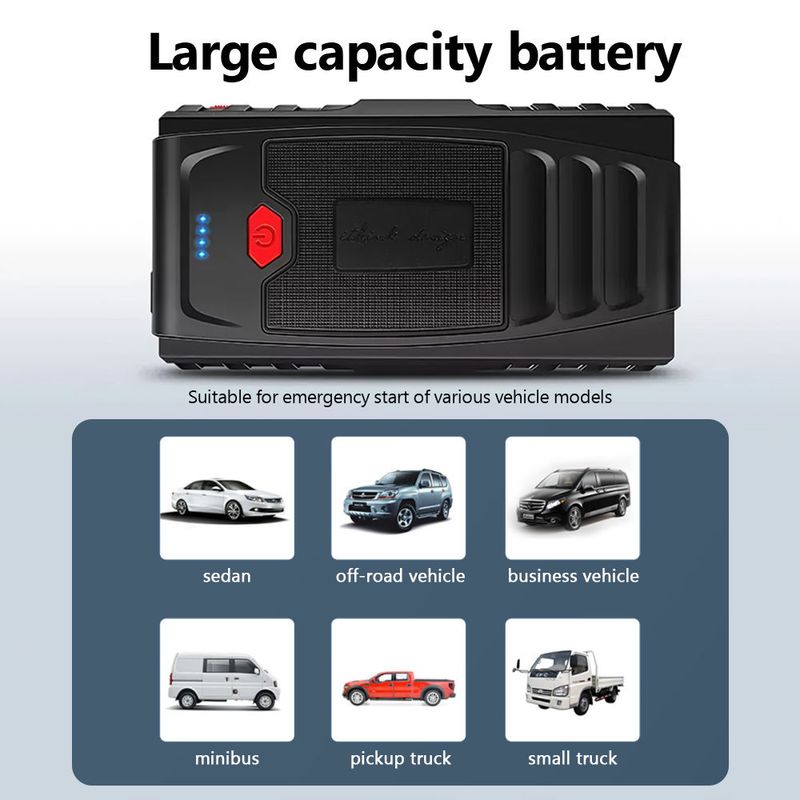 Malaysia Stock MANSOON 12V Jump Starter Booster Portable USB Charger Emergency Power Bank Battery Charge Car Start_autovado.com