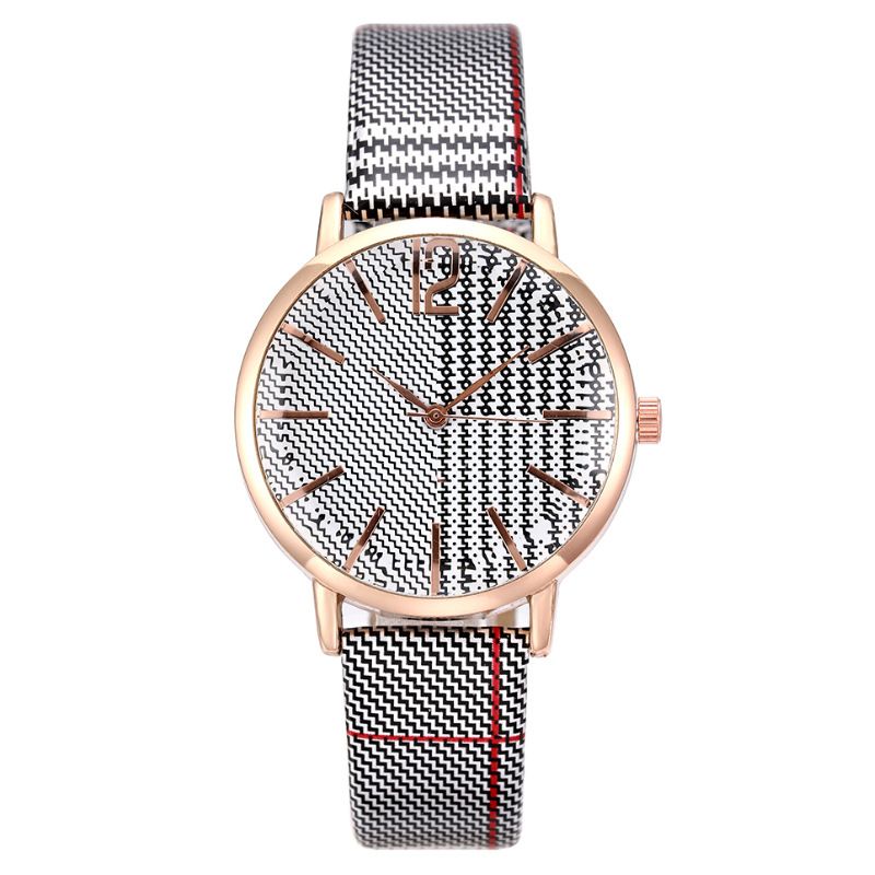 Fashion Digital Plaid Women's Watch Women's Watch Belt Women's Quartz Watch Multicolor Choice_autovado.com