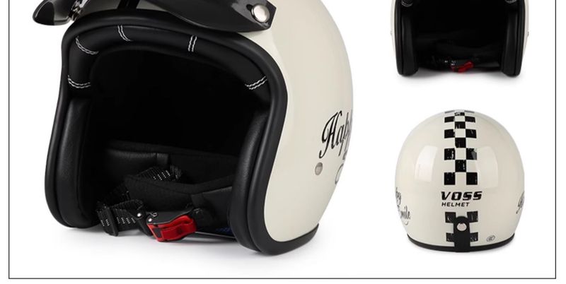 Retro Motorcycle Helmet 3/4 Open Face With Bluetooth & Interchangeable Goggles - ABS Lightweight Safety Helmet For Men & Women_autovado.com