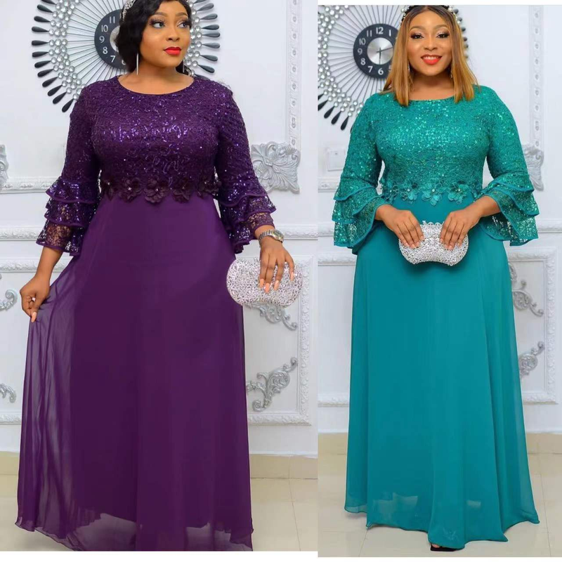 Women's large new lace heavy chiffon dress dress_autovado.com