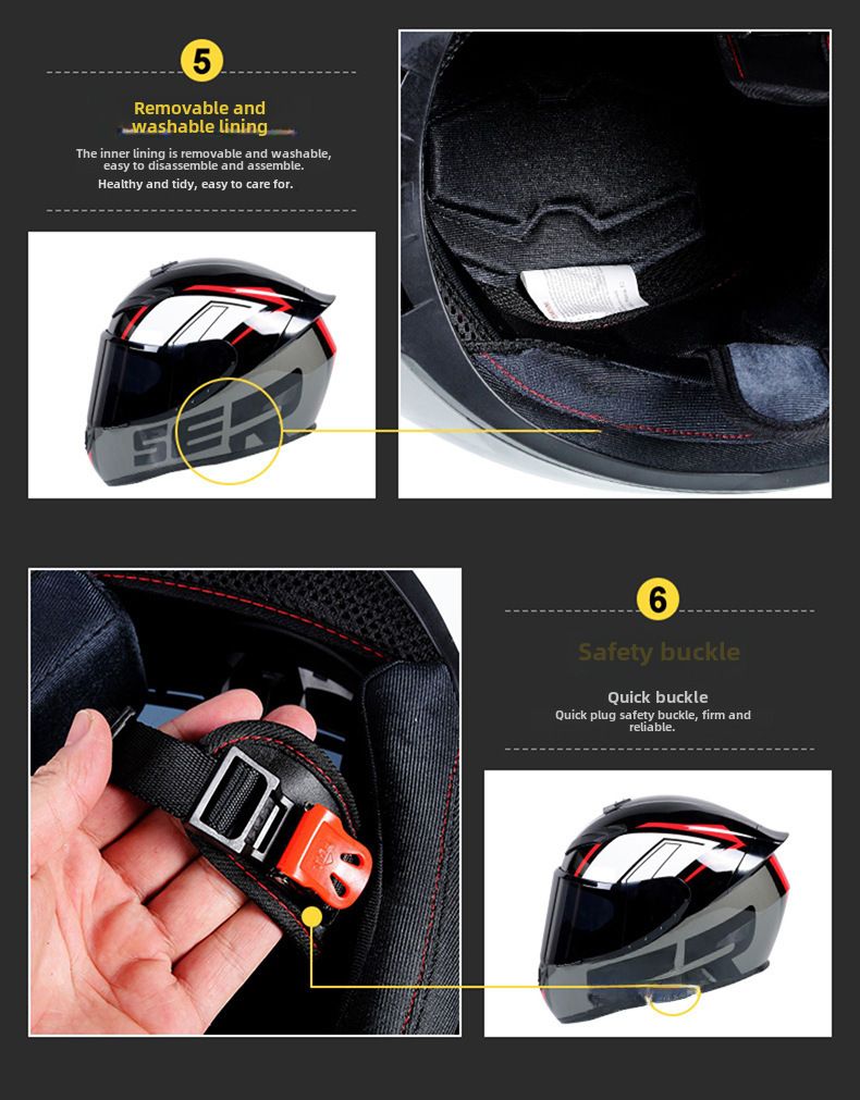 Certified National Standard Motorcycle Helmet Full Helmet Men's and Women's Winter Warm Safety Four Seasons Knight Electric Motorcycle Full Helmet_autovado.com