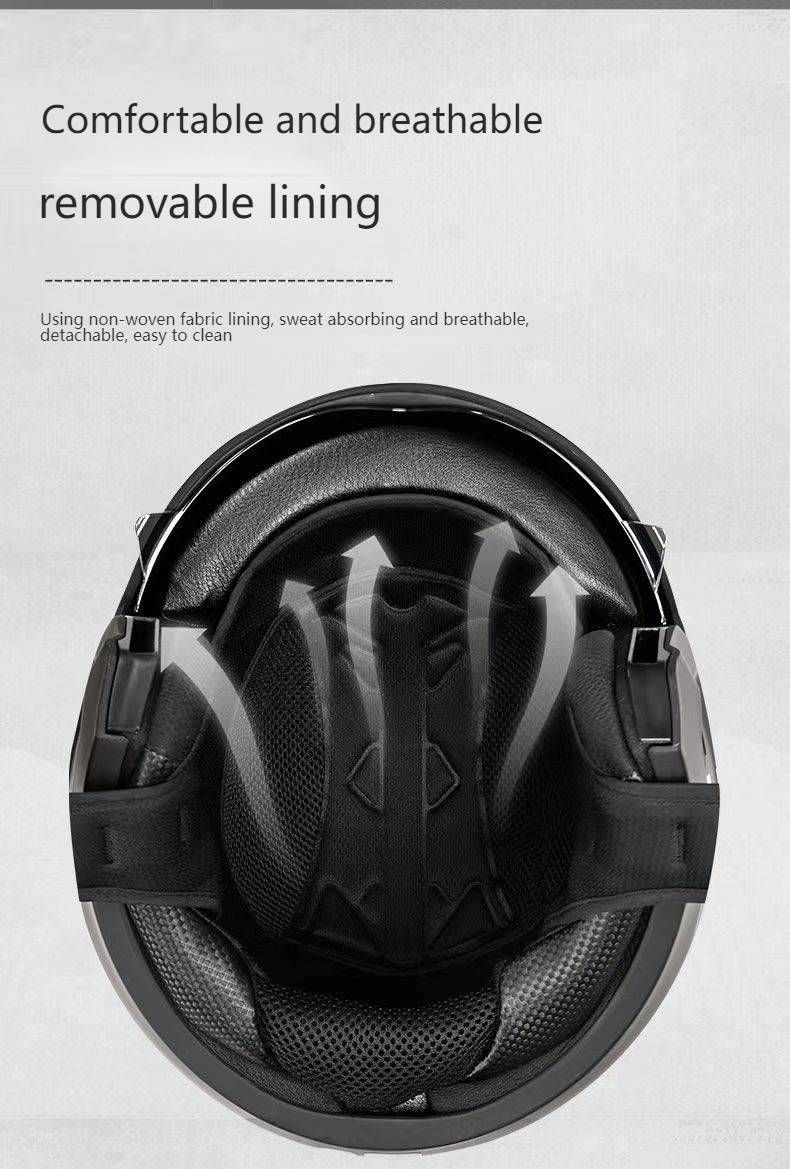 DOT & 3C Certified Retro Motorcycle Half Helmet With Bluetooth – Samurai Black Scorpion Design – Vintage Harley Style For Men_autovado.com