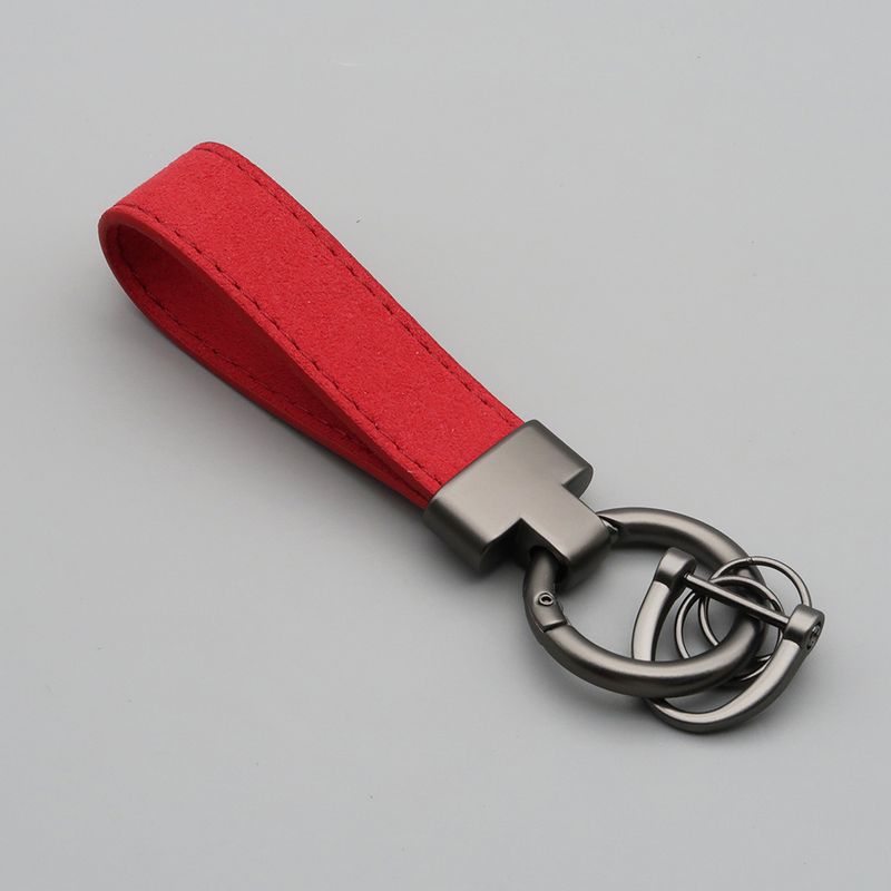 Suede Car Keychain Leather Couple Bag Pendant Men And Women Multifunctional Anti Lost Lettering Key Ring_autovado.com