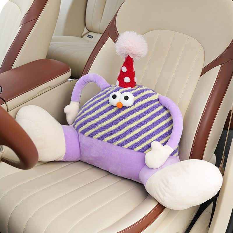 Cute Lumbar Support Cartoon Creative Monster Comfortable Car Headrest Neck Pillow Interior Accessories For Women_autovado.com