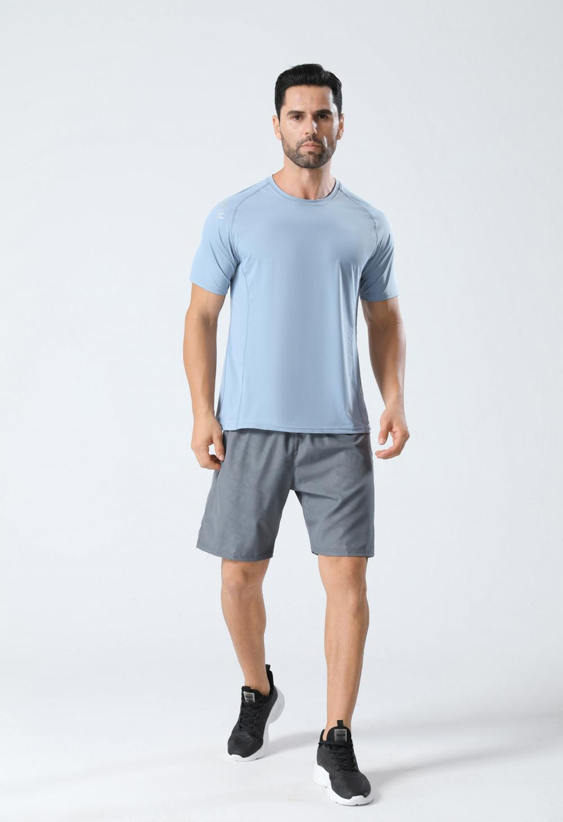 Men's Clothing Quick-Drying Short-Sleeved Ice Silk Breathable Sports Running Fitness Clothes Ice Sense T-Shirt Training Track And Field Suit_autovado.com