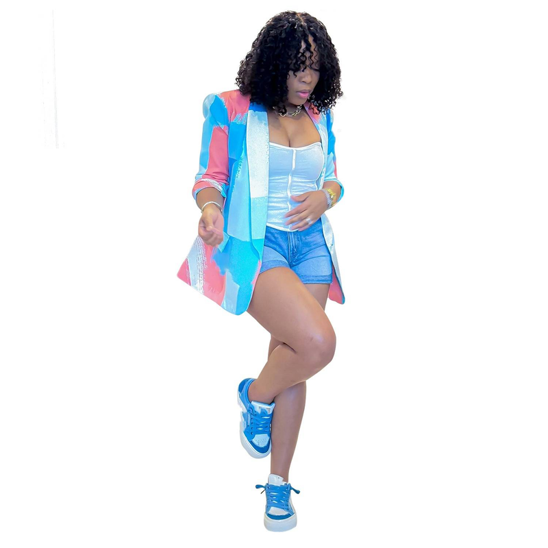 Women's Clothing Long-sleeved Printed Small Suit Small Jacket_autovado.com