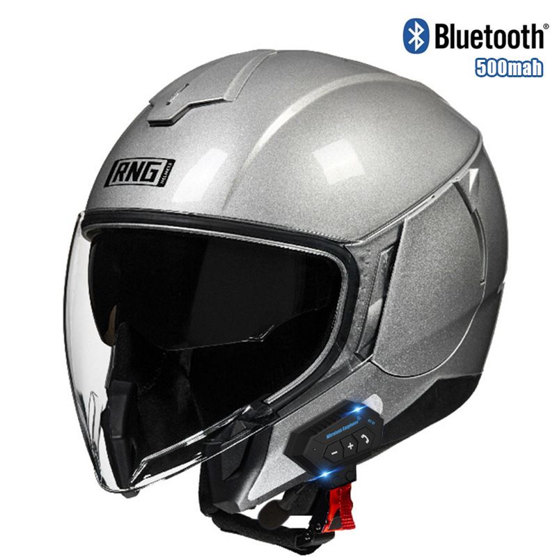 3C Certified Motorcycle Bluetooth Helmet - Lightweight ABS 3/4 Half Helmet For Men & Women, Multi-Color Options With UV-Protective Visors_autovado.com