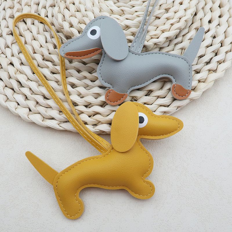 Dachshund Pendant Cute Diy Lanyard Leather Puppy Bag Pendant Schnauzer Couple Car Pendant_autovado.com