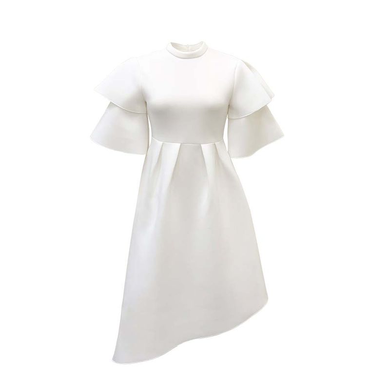 Women's Clothing women's new style double half turtleneck solid color large swing evening dress large size dress_autovado.com