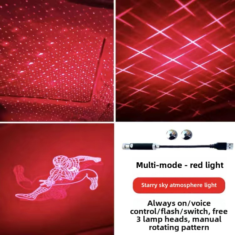 Car Interior Armrest Box, Ceiling Ambient Car Mounted Full Star Projection Light, Starry Sky Light_autovado.com