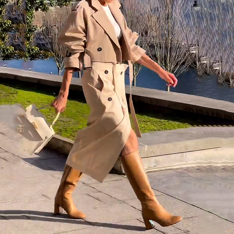 Women's Clothing New Versatile Casual Workwear Temperament Button Belt Suit Skirt_autovado.com