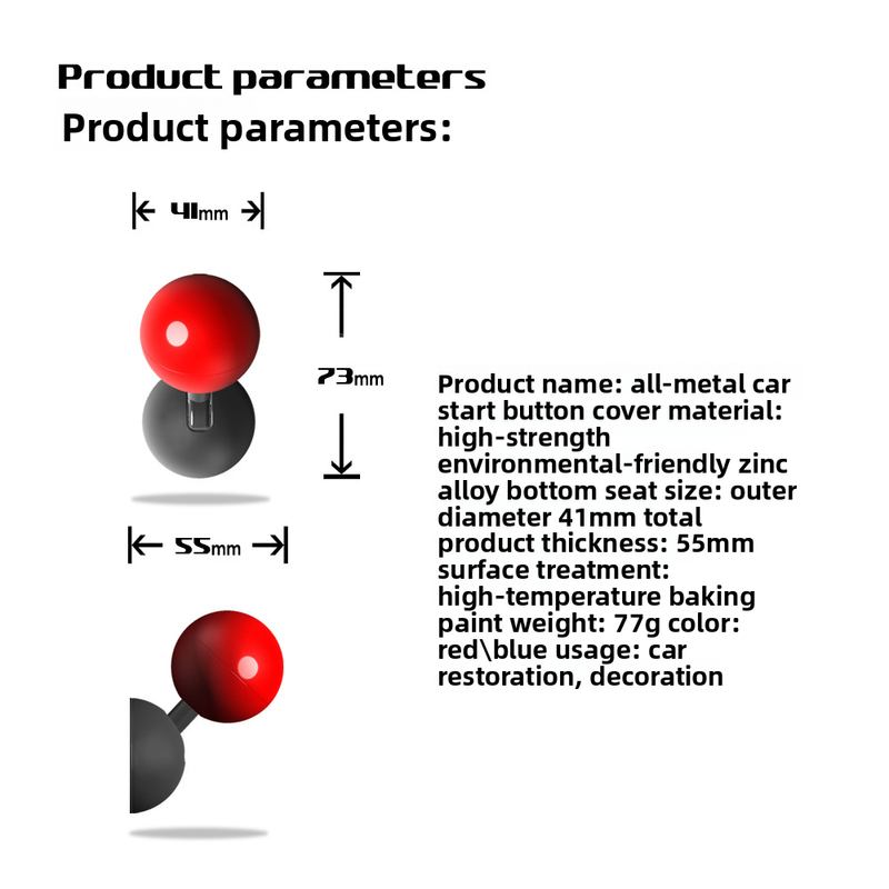 【】Liquid Cat X BOODHADA Full Metal Ball Lever Car One-Key Start Button Rocker Cover_autovado.com