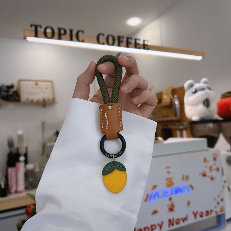Genuine Cowhide Braided Rope Keychain Pendant High Quality Car Keychain Ring Men And Women Hand Rope School Bag Pendant_autovado.com