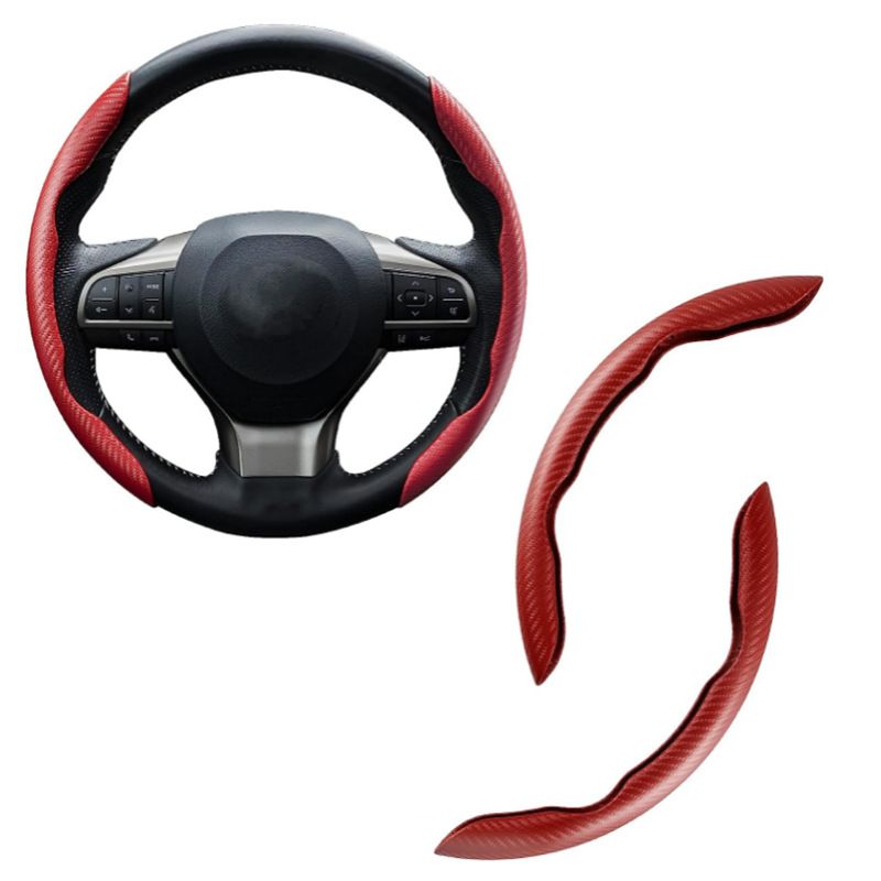 Power Assisted Buckle Ultra-thin Anti Slip Carbon Fiber Patterned Car Suede Steering Wheel Protective Universal Handle_autovado.com