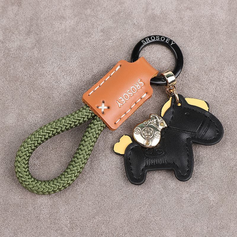 Immediately Get Rich Handmade Genuine Leather Keychain Lanyard Cowhide Key Pendant Leather Rope Xiaohongshu Car Men And Women Pendant_autovado.com