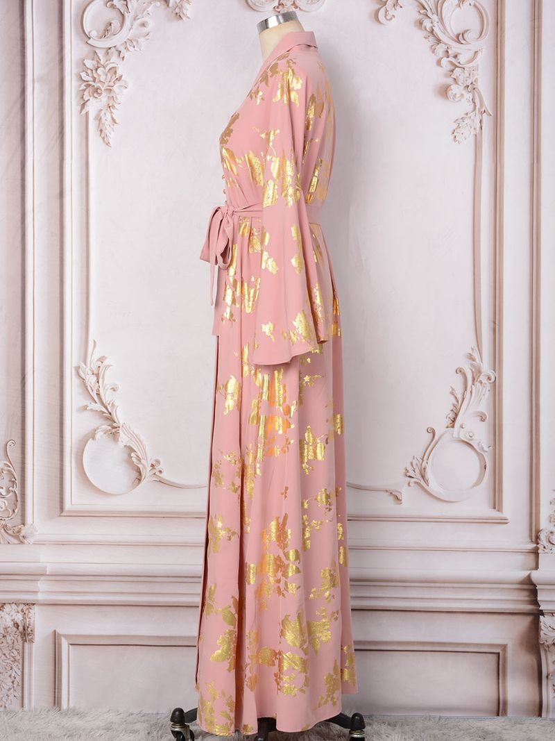 Women's Clothing Middle Eastern Muslim women's fashion new style gold stamped evening dress Arabic dress Kaftan robe_autovado.com