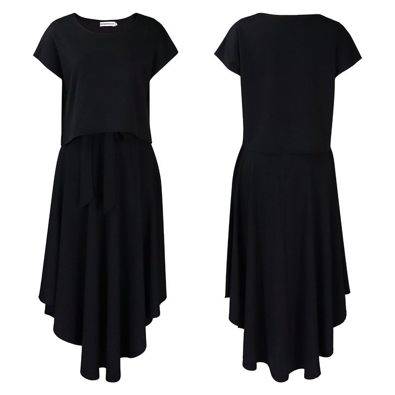 Women's Clothing plus size women's clothing 2023 new fashion temperament casual tops big swing skirt suit_autovado.com