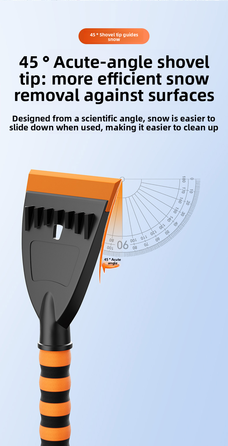 Car Detachable Car-mounted Ice Scraper Brush Winter Tool Rubber Snow Removal Shovel_autovado.com