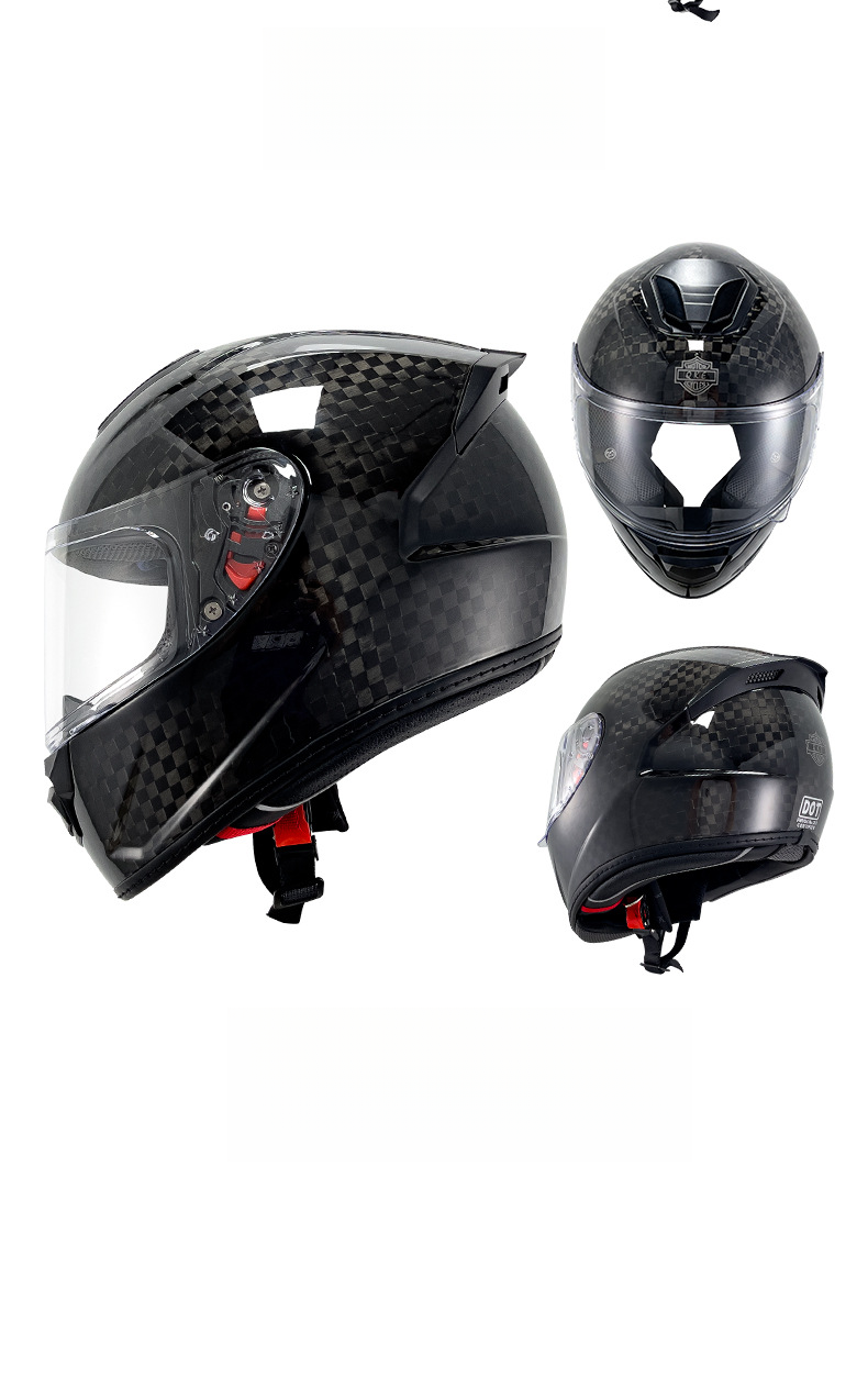 Qike Carbon Fiber Motorcycle Personalized Lightweight Coverage Four Seasons Universal Ultra Light Men's Full Helmet_autovado.com