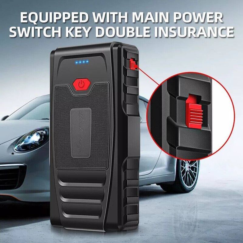 Malaysia Stock MANSOON 12V Jump Starter Booster Portable USB Charger Emergency Power Bank Battery Charge Car Start_autovado.com