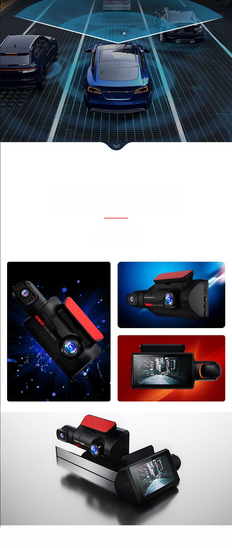 360-degree HD 1080 driving recorder with WiFi mobile phone interconnection car front car double lens rotatable_autovado.com