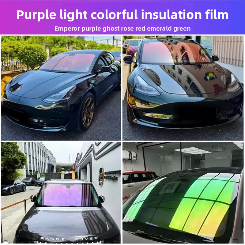 Rose Ghost Red Colorful High Insulation Solar Explosion-proof Sunscreen Up To 99% Car Nano Film_autovado.com