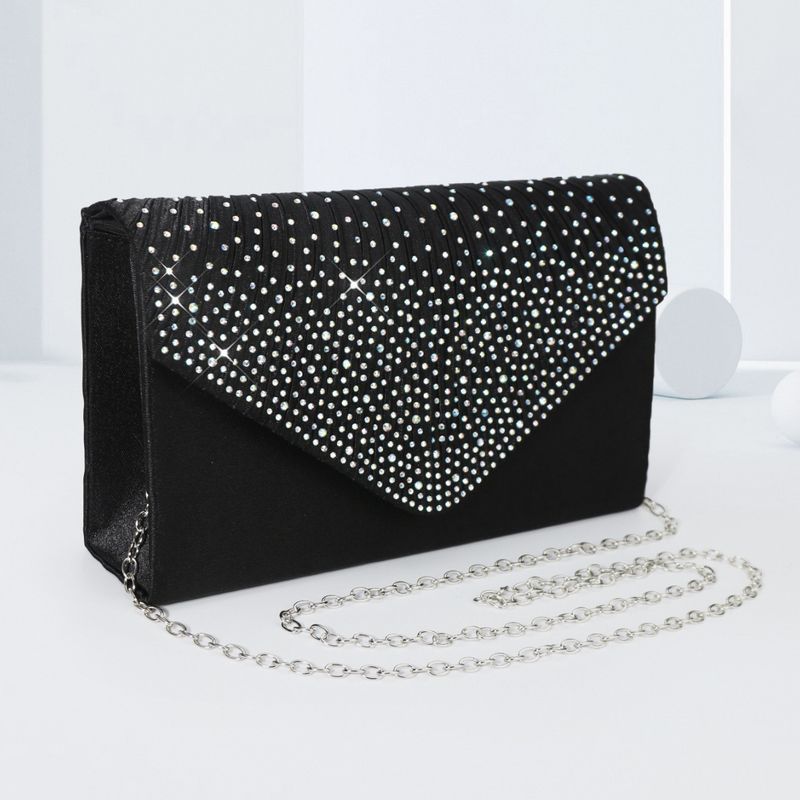 ladies small square bag evening bag fashion handbag solid color diamond evening bag banquet bag_autovado.com