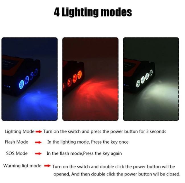 99800mAh 68800mAh 12v Car Jump Starter Powerbank Emergency Power Bank LED With Tire Pump Inflator 4 USB Phone Portable_autovado.com