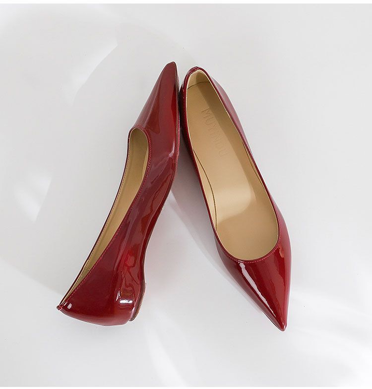 Women's shinguchi party commuter big size premium red bottom nude pointed flats_autovado.com