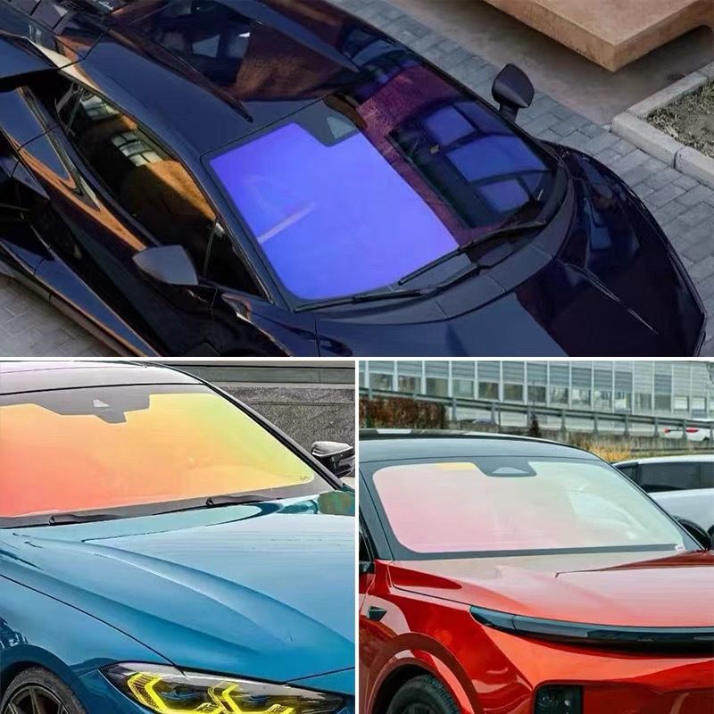 Rose Ghost Red Colorful High Insulation Solar Explosion-proof Sunscreen Up To 99% Car Nano Film_autovado.com
