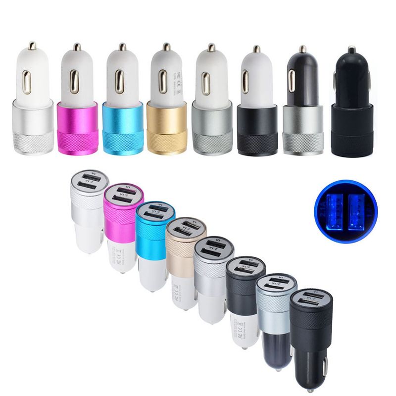 Small Steel Cannon Metal Dual USB Aluminum Alloy Charging 2.1A Tablet Smartphone Car Charger_autovado.com
