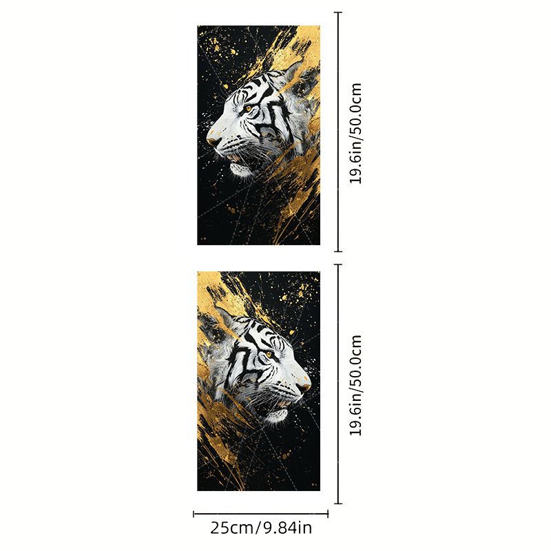 Car Center Pillar White Tiger Window Trim Anti-Scratch Personalized Creative Decoration B-Pillar Sticker Protective Film_autovado.com