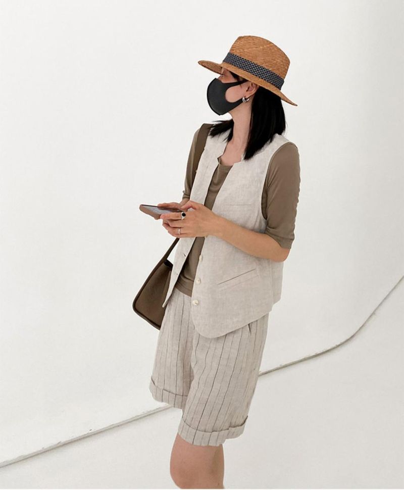Women's Clothing cotton and linen! Layering without fear of hot summer, versatile and slim vest_autovado.com