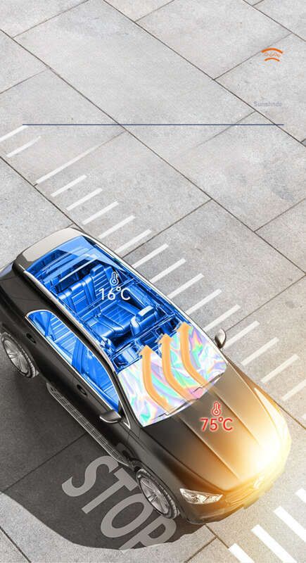 New Front Windshield Sunscreen, Heat Insulation, Foldable Sunshade, Summer Car Laser Sunshade_autovado.com