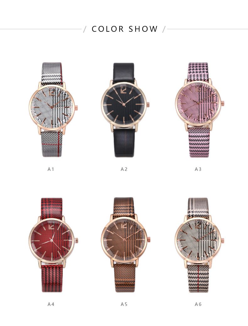 Fashion Digital Plaid Women's Watch Women's Watch Belt Women's Quartz Watch Multicolor Choice_autovado.com