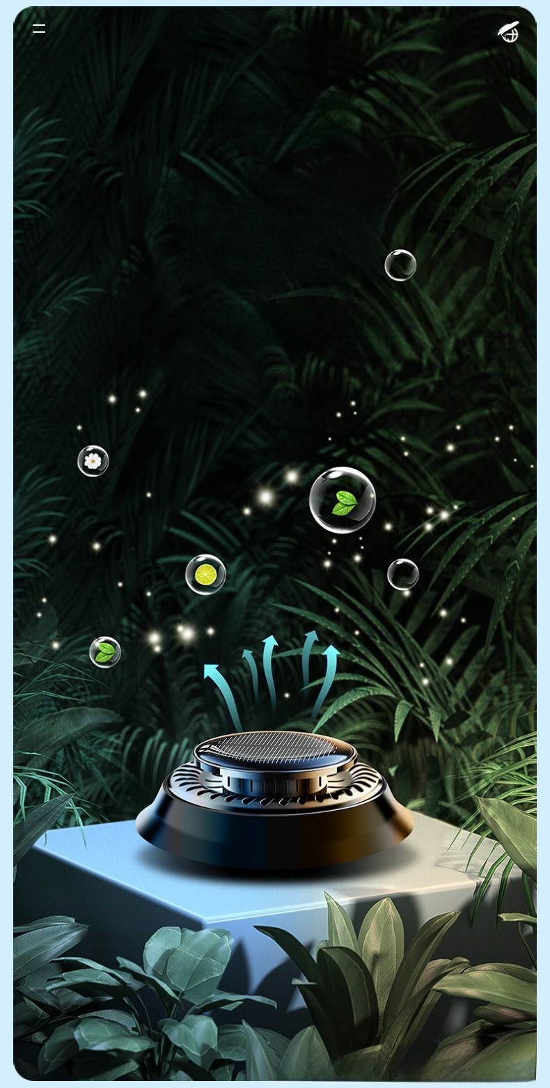 Solar car aromatherapy device car fragrance Water ornament_autovado.com