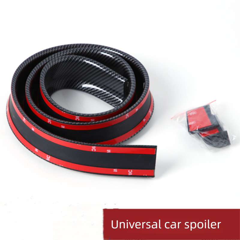 Car 3D Pattern Rubber Spoiler No Drilling Required Universal Carbon Fiber Diffuser Anti-Collision Strip_autovado.com