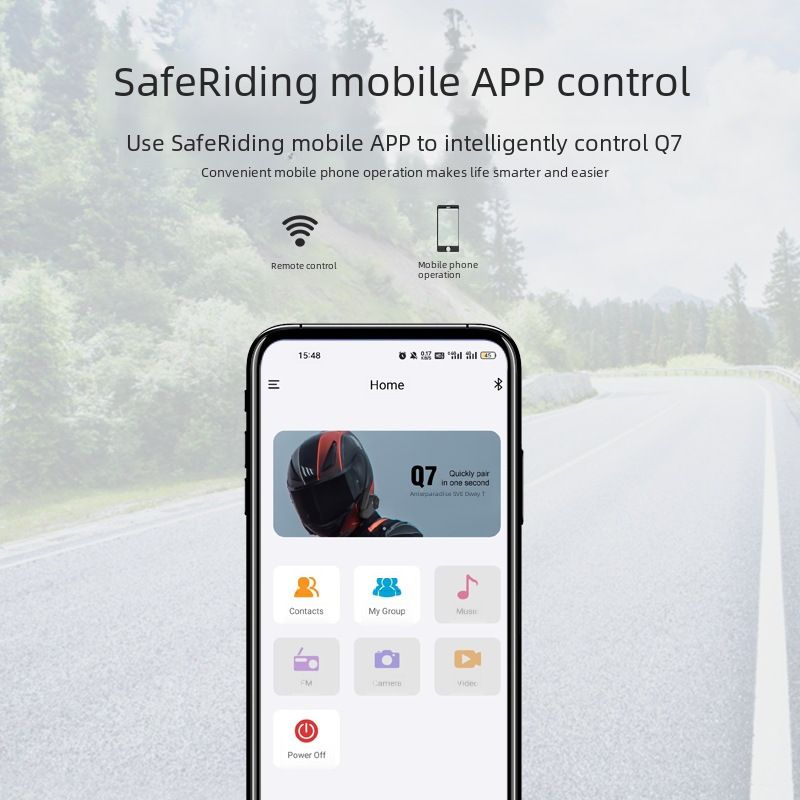 Motorcycle helmet Bluetooth intercom headset 7-person connection 1 drag 6 switch intercom 800 m intercom distance Q7 double pack_autovado.com