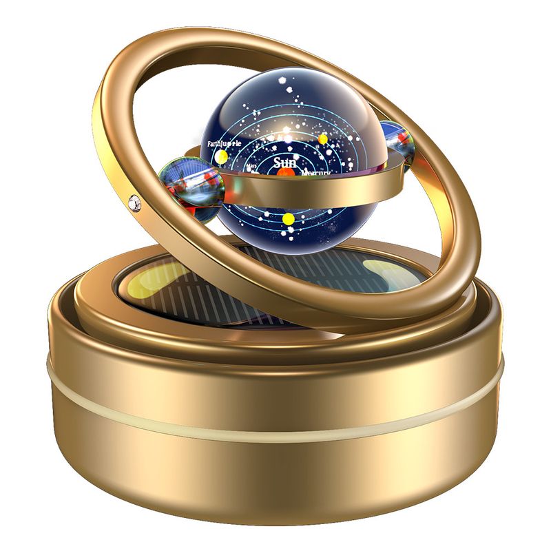 Cross-border in stock wholesale solar car aromatherapy car perfume double ring rotating decoration car air freshener_autovado.com