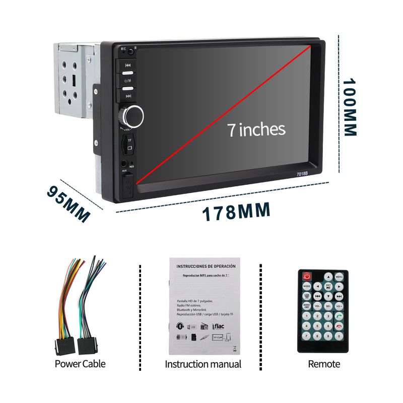 7018 single dock car MP5 player car Bluetooth MP4 MP5 all in one machine reverse car image_autovado.com