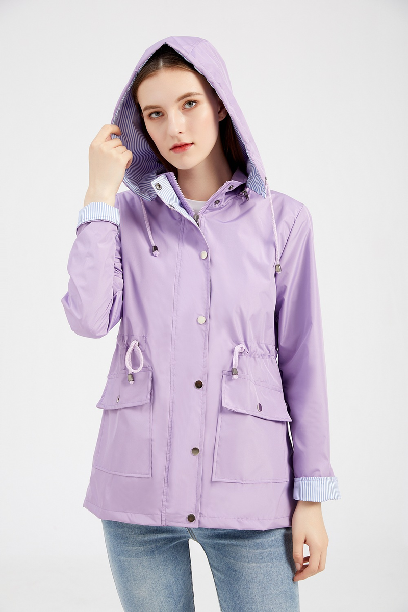 Women's Clothing new autumn and winter detachable hood windbreaker women women's clothing large size women's jacket raincoat_autovado.com