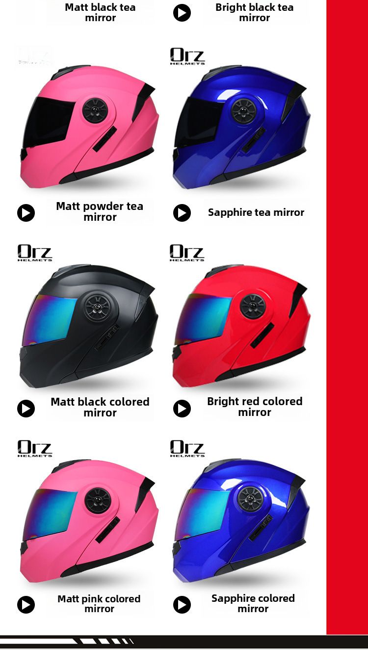 Orz Electric Battery Helmet Gray Men's And Women's Full Helmet Four Seasons Bluetooth Revealing Helmet Summer Helmet_autovado.com