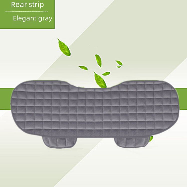 Winter car seat cushion no backrest square embroidered plush tie-free warm three-piece front and rear row single seat cushion_autovado.com