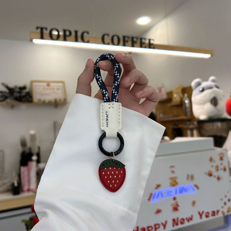 Genuine Cowhide Braided Rope Keychain Pendant High Quality Car Keychain Ring Men And Women Hand Rope School Bag Pendant_autovado.com