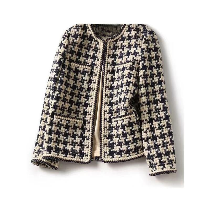 Women's Clothing Wool tweed jacket spring and autumn short style fashionable_autovado.com