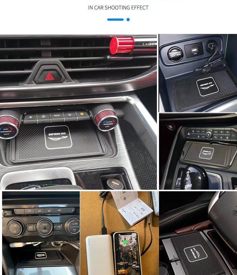 Modified Car Wireless Charger Storage Compartment Anti-Slip Mat Suitable For Mercedes-Benz, BMW, Audi, Honda, Volkswagen_autovado.com