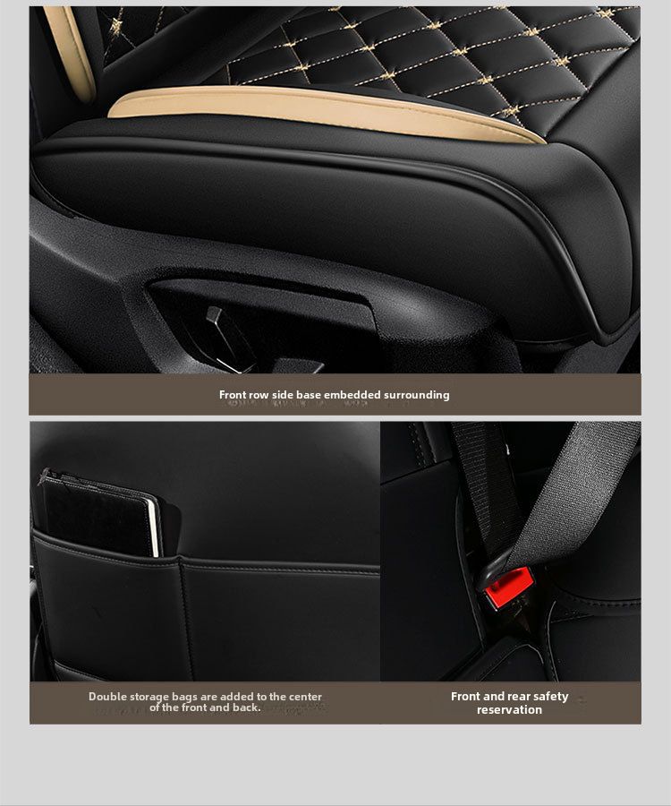 New Crown All-inclusive Full Leather Diamond Four Seasons Car Cushion Four Seasons Universal Dog Head Cartoon Car Seat Cover_autovado.com
